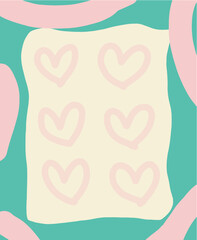 Cute Valentine's Day Greeting Card with Polka Dots and Hearts