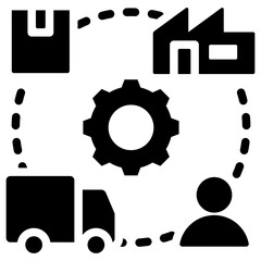 Supply Chain Integration Solid Black Icon