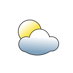 Sun and cloud icon vector,sunny cloud vector stock,sun and cloud icon design vector on white background 