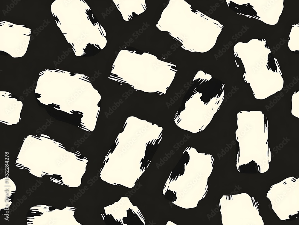 Poster abstract brushstrokes pattern in monochrome creates modern background