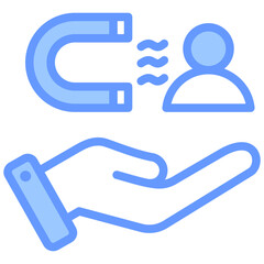 Employee Retention Lineal Blue Icon