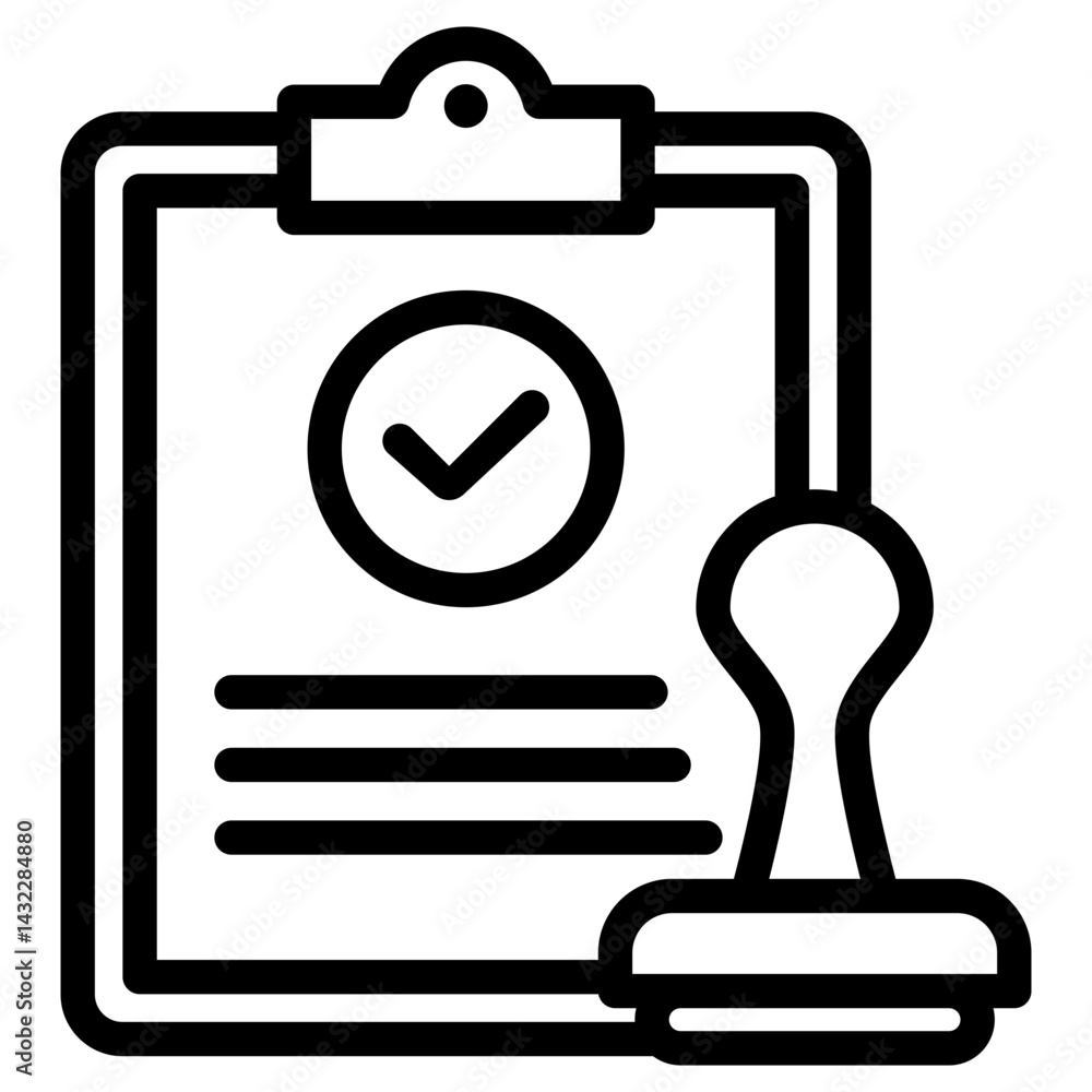 Poster data validation outline icon