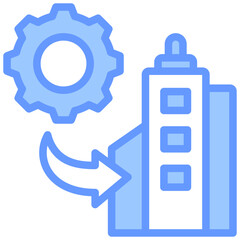 Management Buy In Lineal Blue Icon