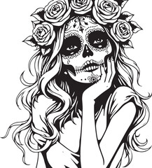 Sugar Skull Girl SVG | Tattoo Style Calavera Silhouette

Day of the Dead Skull Girl | Vector Tattoo Design

Sugar Skull Woman Silhouette | Dia de los Muertos SVG

Skull Girl Tattoo SVG | Gothic Calave