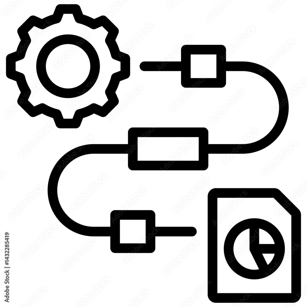 Poster workflow analysis outline icon