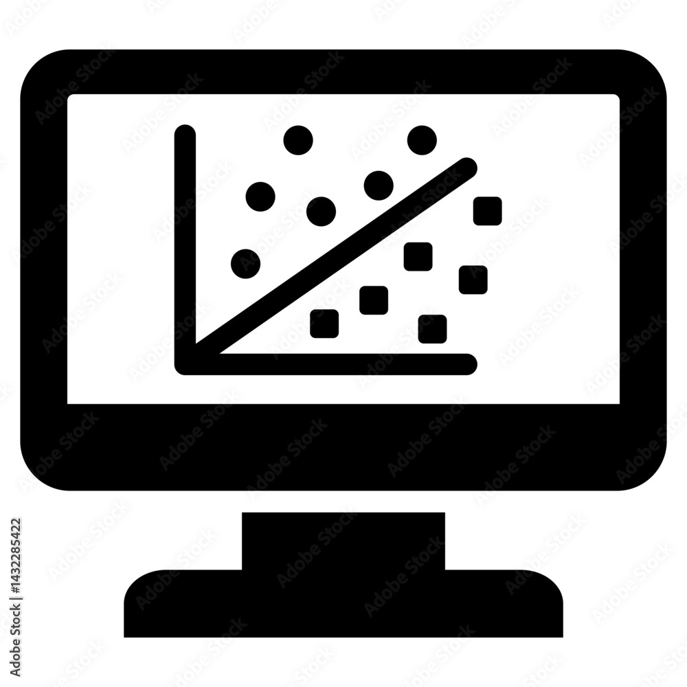 Aufkleber statistical modeling solid black icon