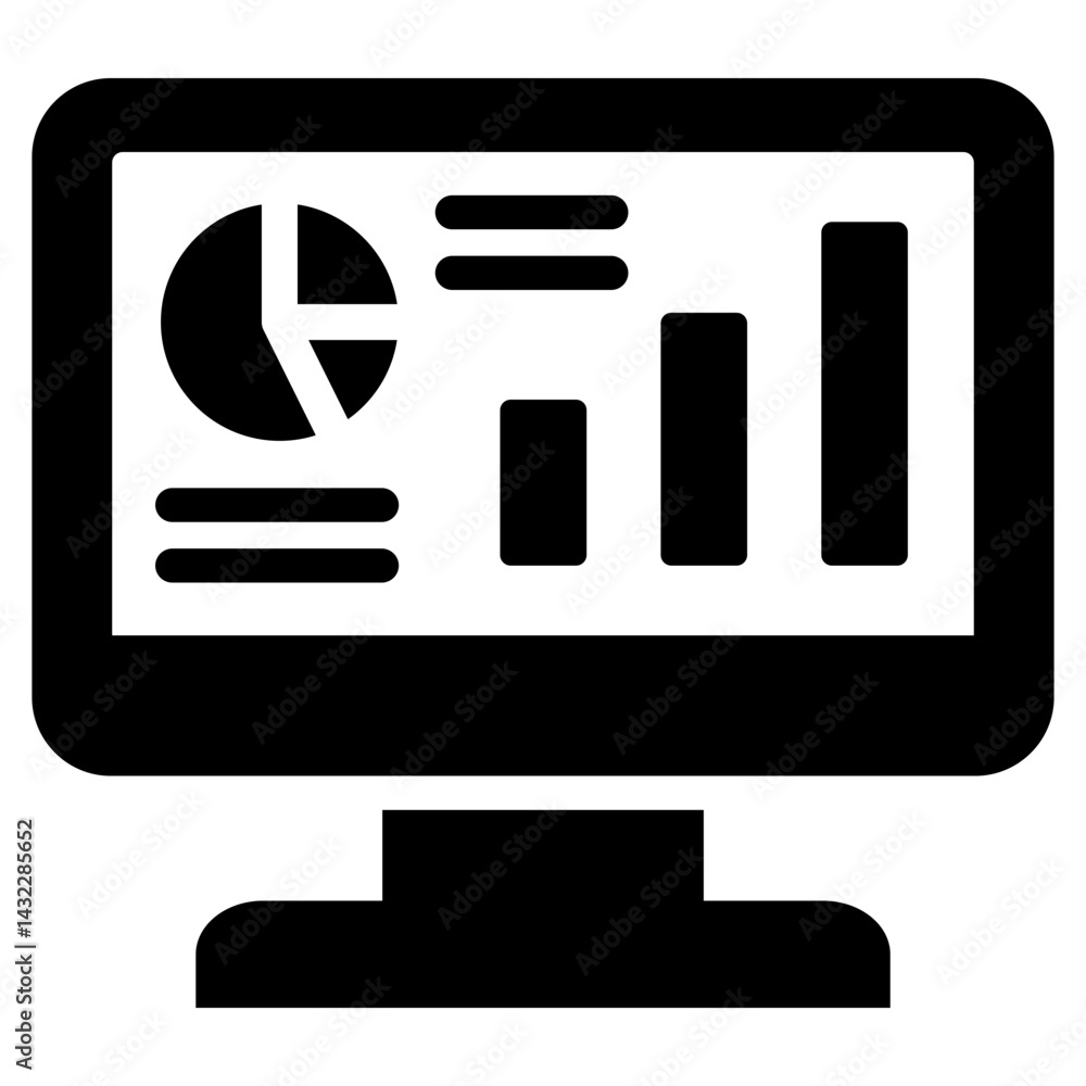 Poster data visualization solid black icon