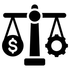 Cost Benefit Analysis Solid Black Icon