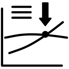 Break Even Analysis Solid Black Icon