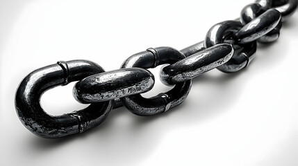 Obraz premium Close-up View of a Heavy-Duty Metal Chain Link