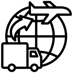 Freight Forwarding Outline Icon