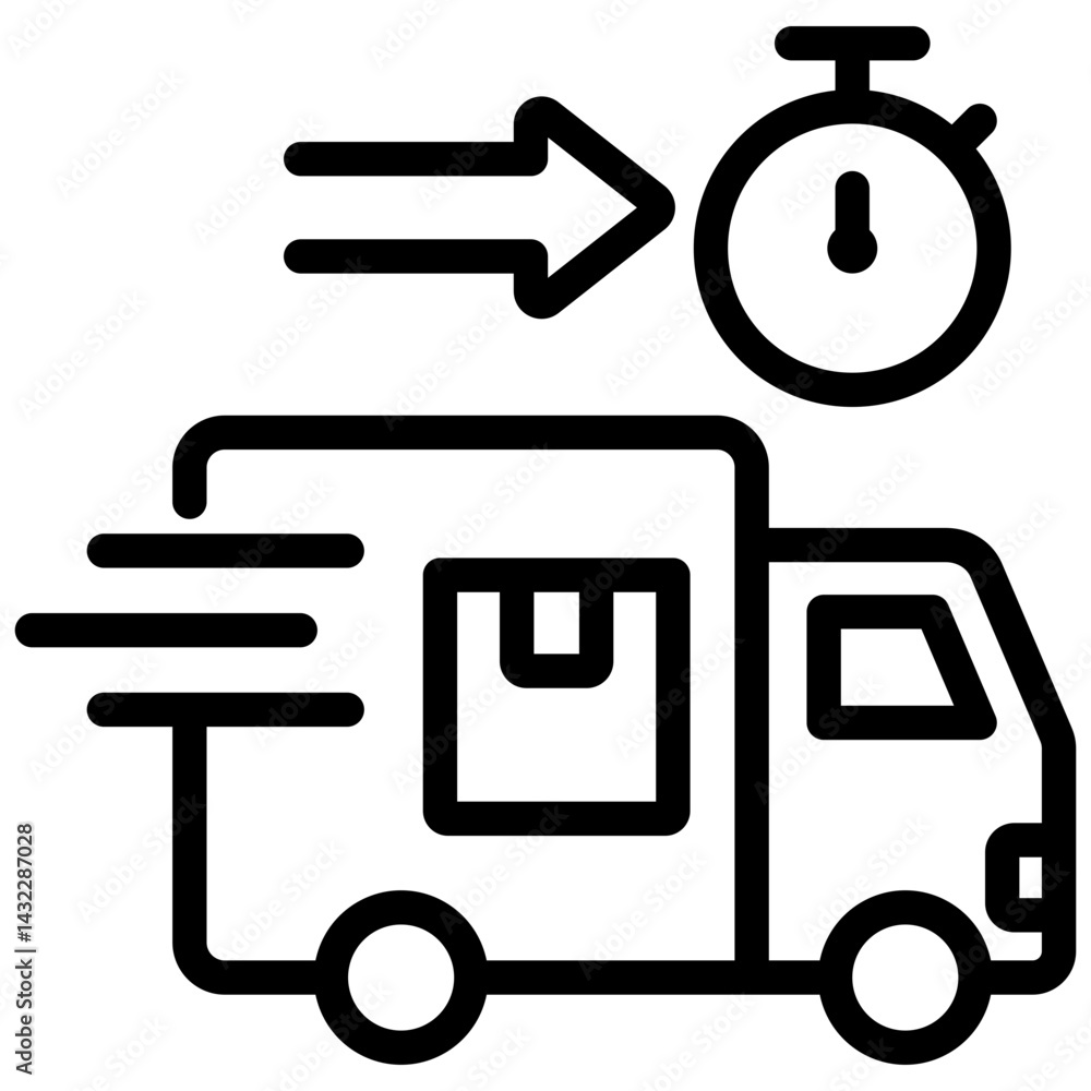 Poster just in time distribution outline icon