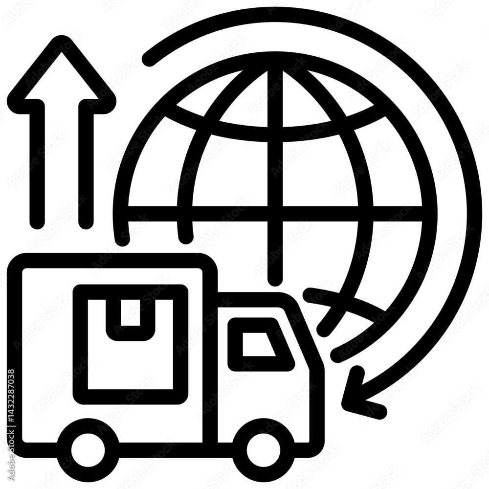 Poster export distribution outline icon