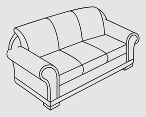 Graphite Gray Sofa, Three-Seater Couch, Velvet Cover