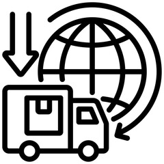 Import Distribution Outline Icon