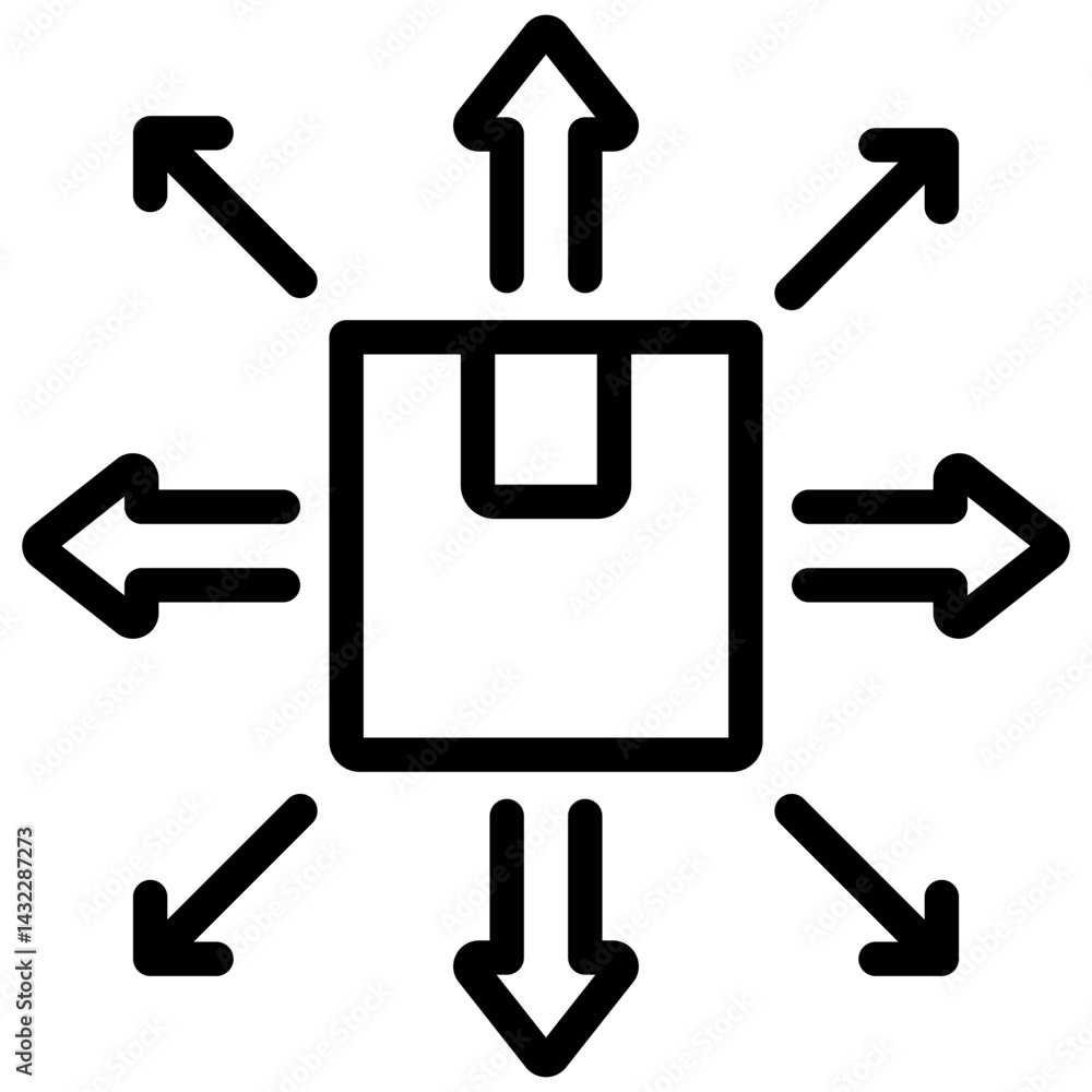 Poster distribution scalability outline icon