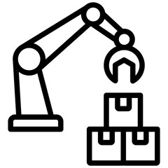 Automated Warehouse Outline Icon