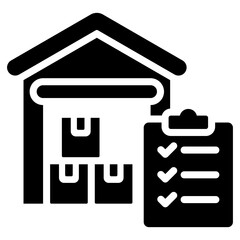Inventory Management Solid Black Icon