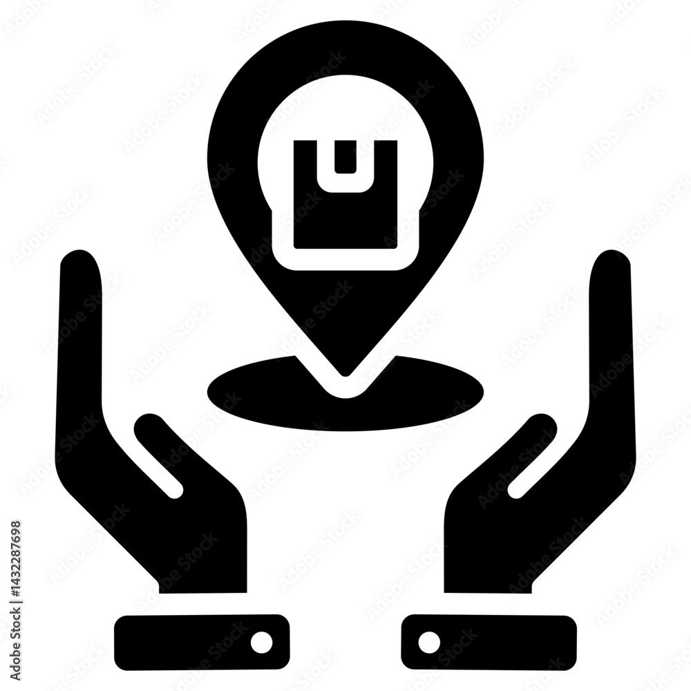 Poster customized delivery solution solid black icon