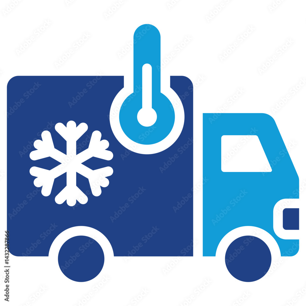 Poster cold chain logistic dual tone icon