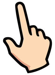 Pointing finger. Editable color vector