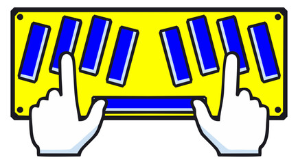 Braille keyboard. Editable color vector