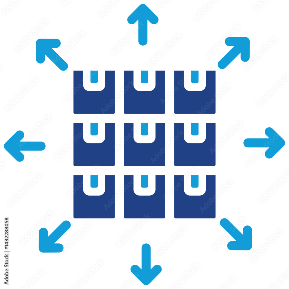 Poster bulk distribution dual tone icon