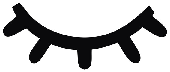 Closed eye icon. Editable color vector