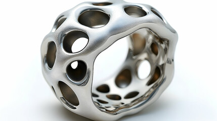 Abstract Metallic Ring with Intricate Holes