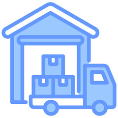Wholesale Distribution Lineal Blue Icon