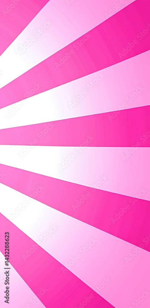 Poster abstract radiant design in pink and white converging towards a light source