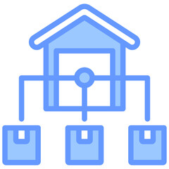 Distribution Center Design Lineal Blue Icon