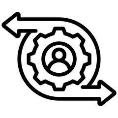 Change Management Outline Icon
