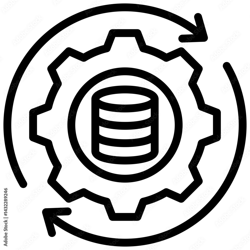 Poster data integration outline icon