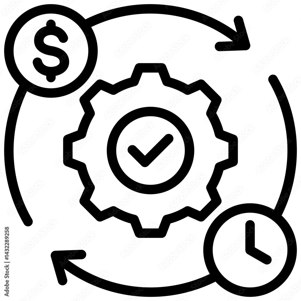 Poster operational efficiency outline icon