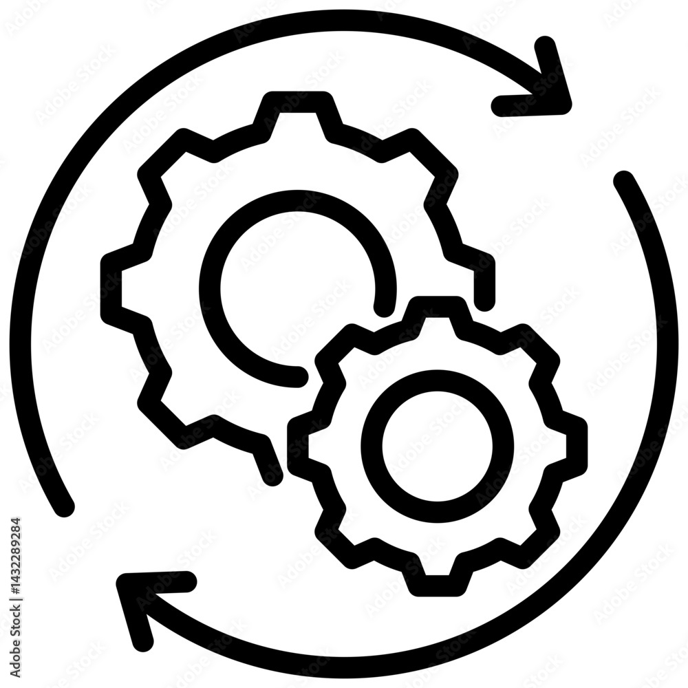 Aufkleber process automation outline icon
