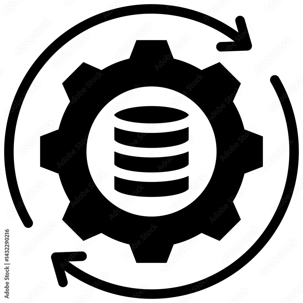 Poster data integration solid black icon