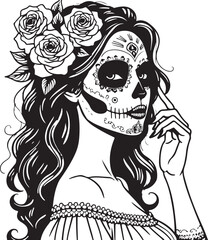 Sugar Skull Girl SVG | Tattoo Style Calavera Silhouette

Day of the Dead Skull Girl | Vector Tattoo Design

Sugar Skull Woman Silhouette | Dia de los Muertos SVG

Skull Girl Tattoo SVG | Gothic Calave