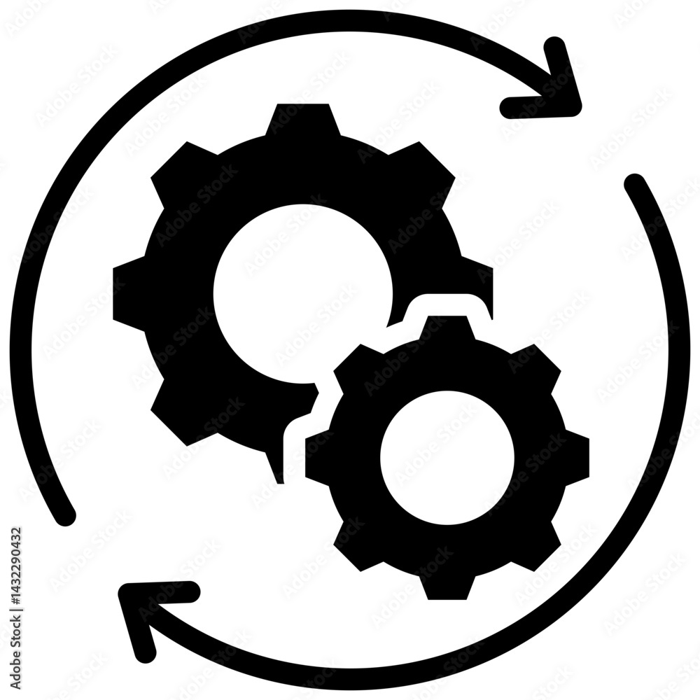 Poster process automation solid black icon