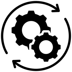 Process Automation Solid Black Icon