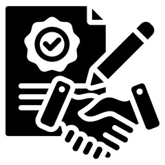 Service Level Agreement Solid Black Icon