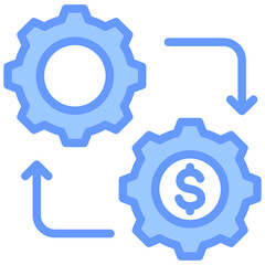 Business Process Management Lineal Blue Icon