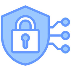 Cybersecurity Lineal Blue Icon