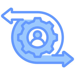 Change Management Lineal Blue Icon