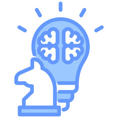 Innovation Strategy Lineal Blue Icon