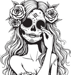 Sugar Skull Girl SVG | Tattoo Style Calavera Silhouette

Day of the Dead Skull Girl | Vector Tattoo Design

Sugar Skull Woman Silhouette | Dia de los Muertos SVG

Skull Girl Tattoo SVG | Gothic Calave