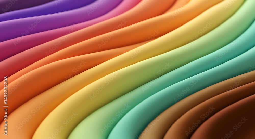 Poster a vibrant spectrum of undulating colors creating a visually appealing and smooth flowing background 