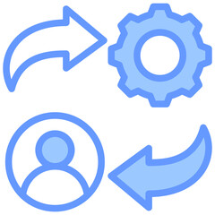 Change Management Lineal Blue Icon