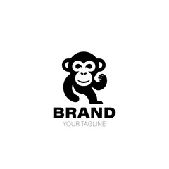 Chimp Logo. Chimp Logo Design. Chimp Logo Brand. Chimp Logo Vector Design Isolated on White Background