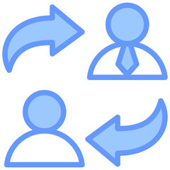 Mentoring Relationship Lineal Blue Icon